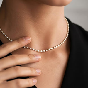 Lab Create Round Diamond Tennis Necklace