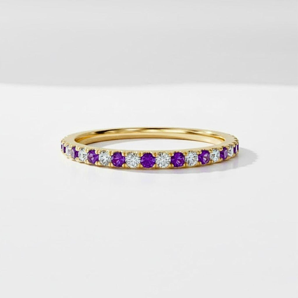 Birthstone Eternity Ring • Personalized Infinity Ring • Crystal Gemstone Jewelry • Gifts for Mom • Gift for Her •Valentines Day Gift for Her