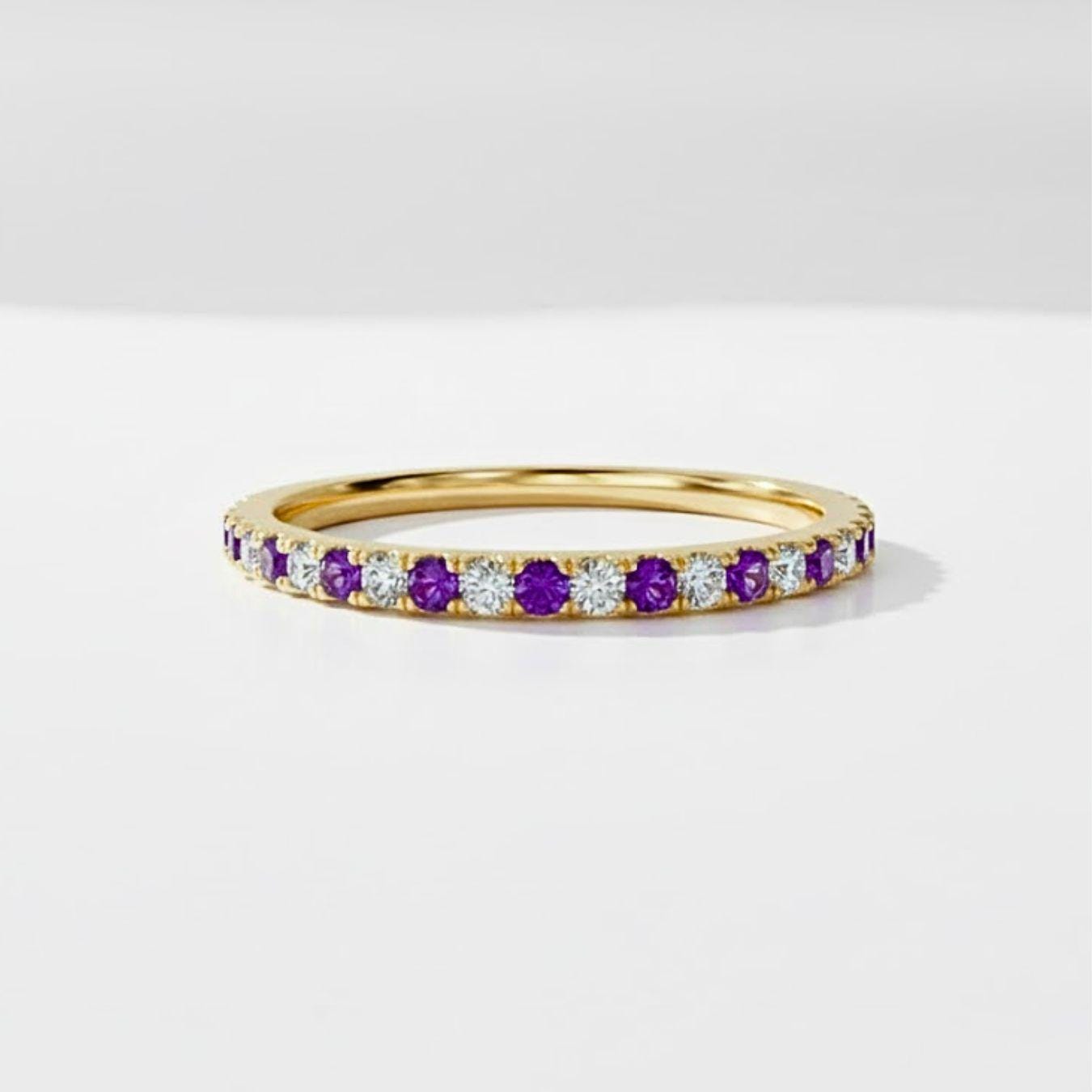 Birthstone Eternity Ring, Personalized Infinity Ring