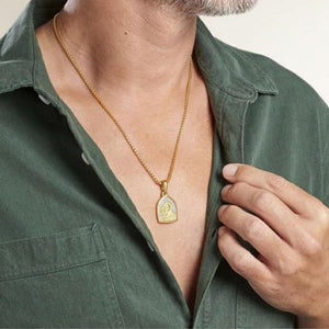 St Anthony Religious Pendant in 14K Gold Plated
