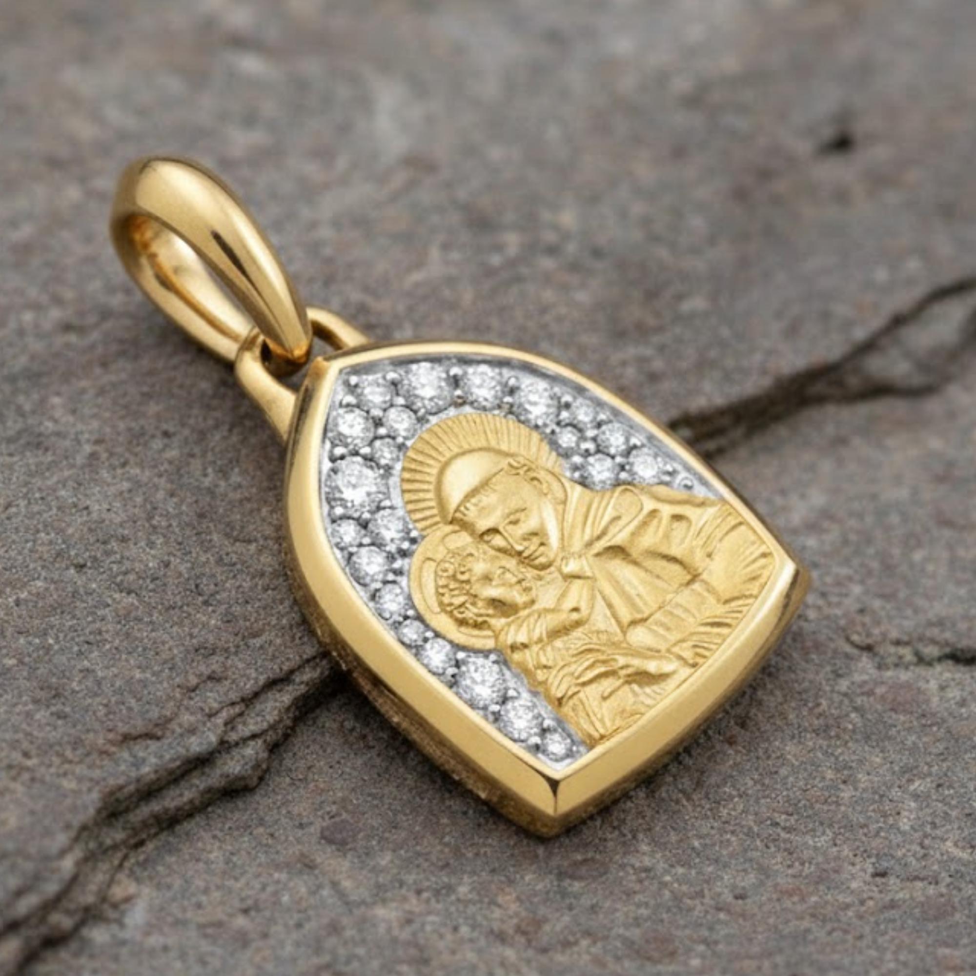 St Anthony Religious Pendant in 14K Gold Plated