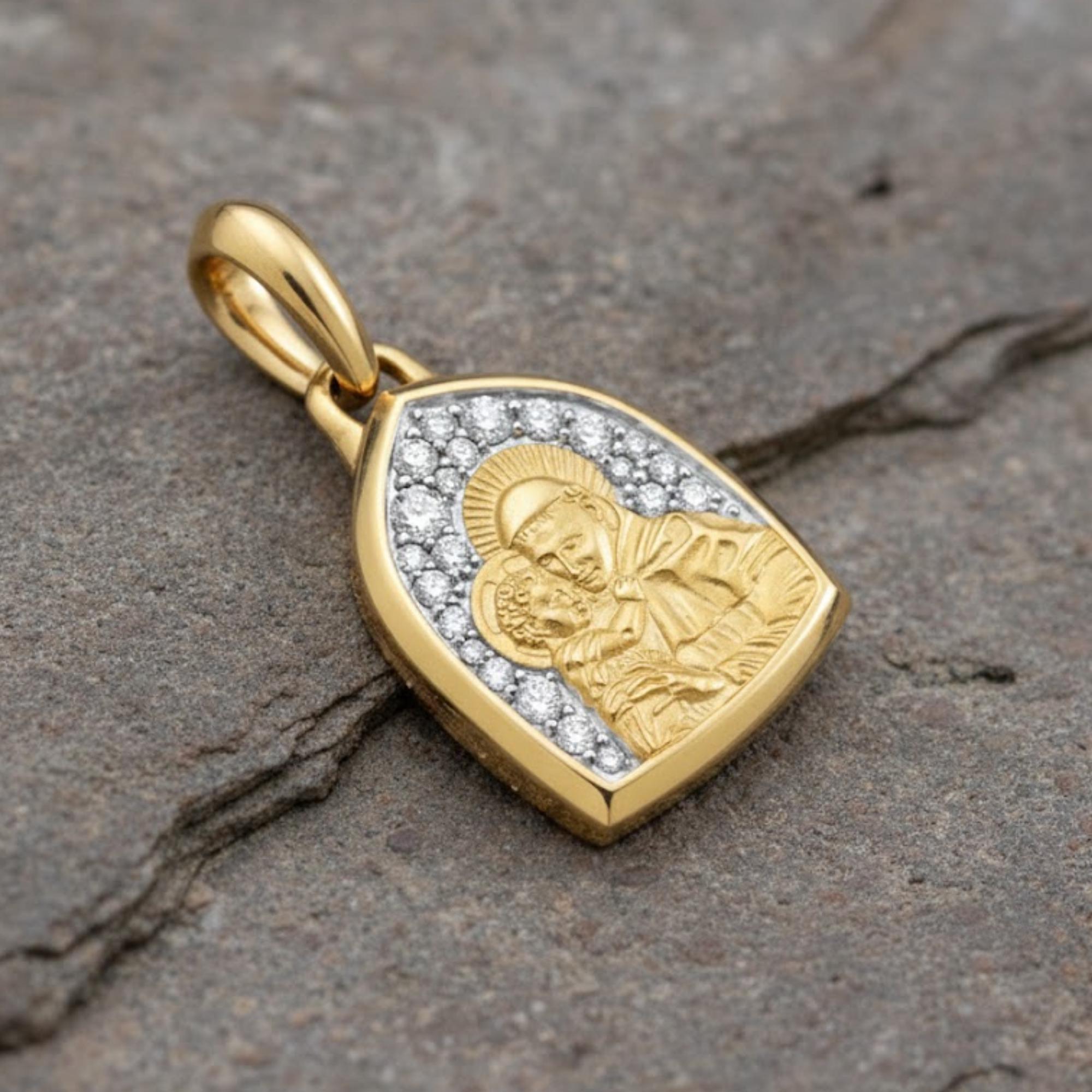 St Anthony Religious Pendant in 14K Gold Plated