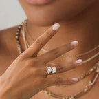 Diamond Ring, 14k Cross Over Pear Shaped Halo Setting Lab Grown Diamond Ring, Two Stone Halo Setting Statement Ring, Birthday Gift