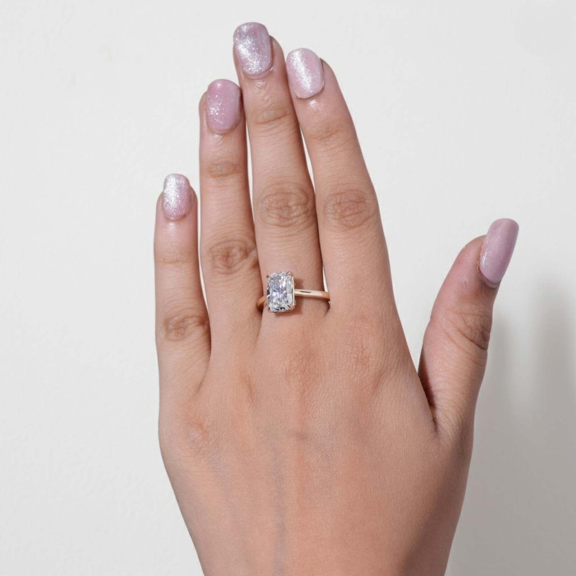 Elongated Cushion Cut Solitaire Engagement Ring