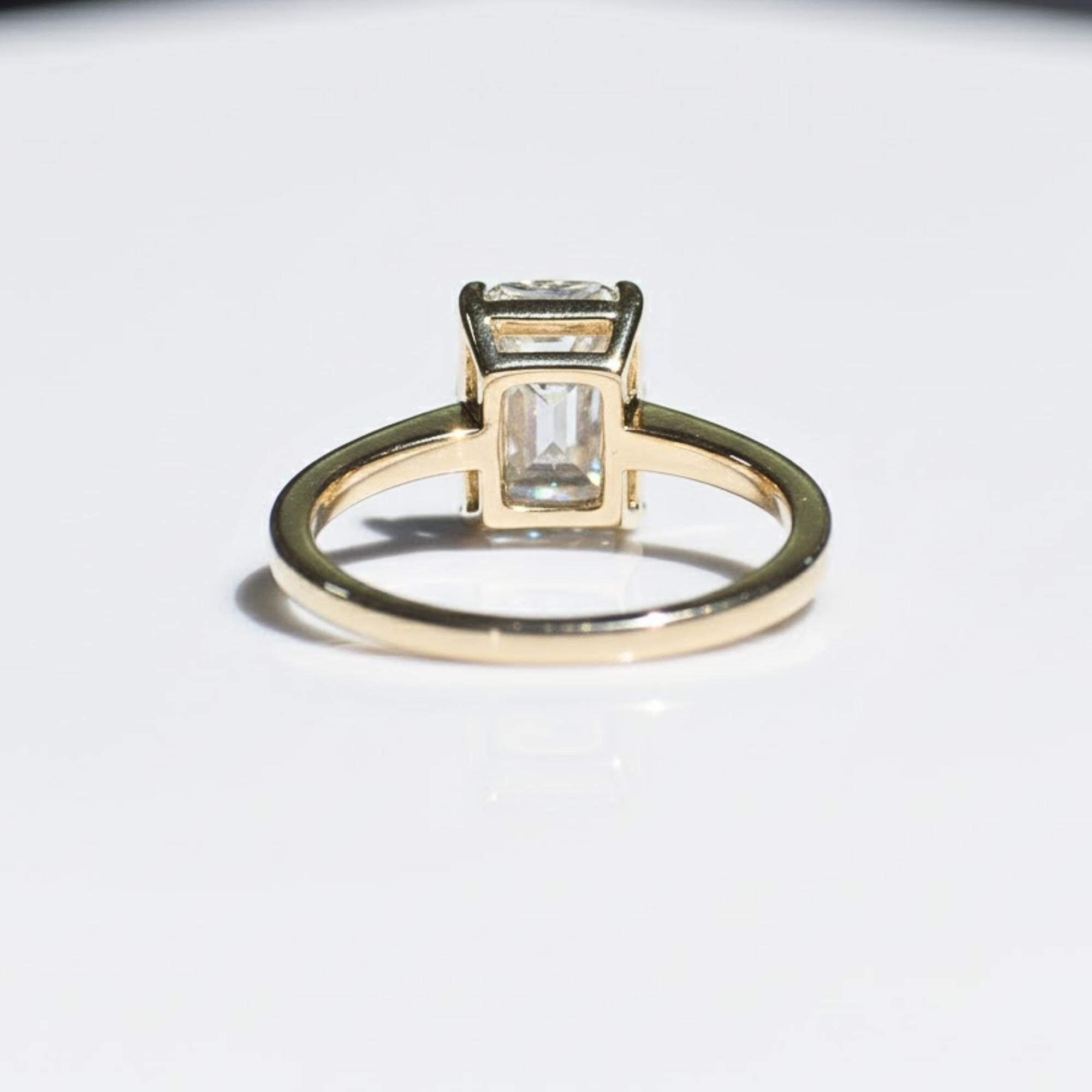 Elongated Cushion Cut Solitaire Engagement Ring
