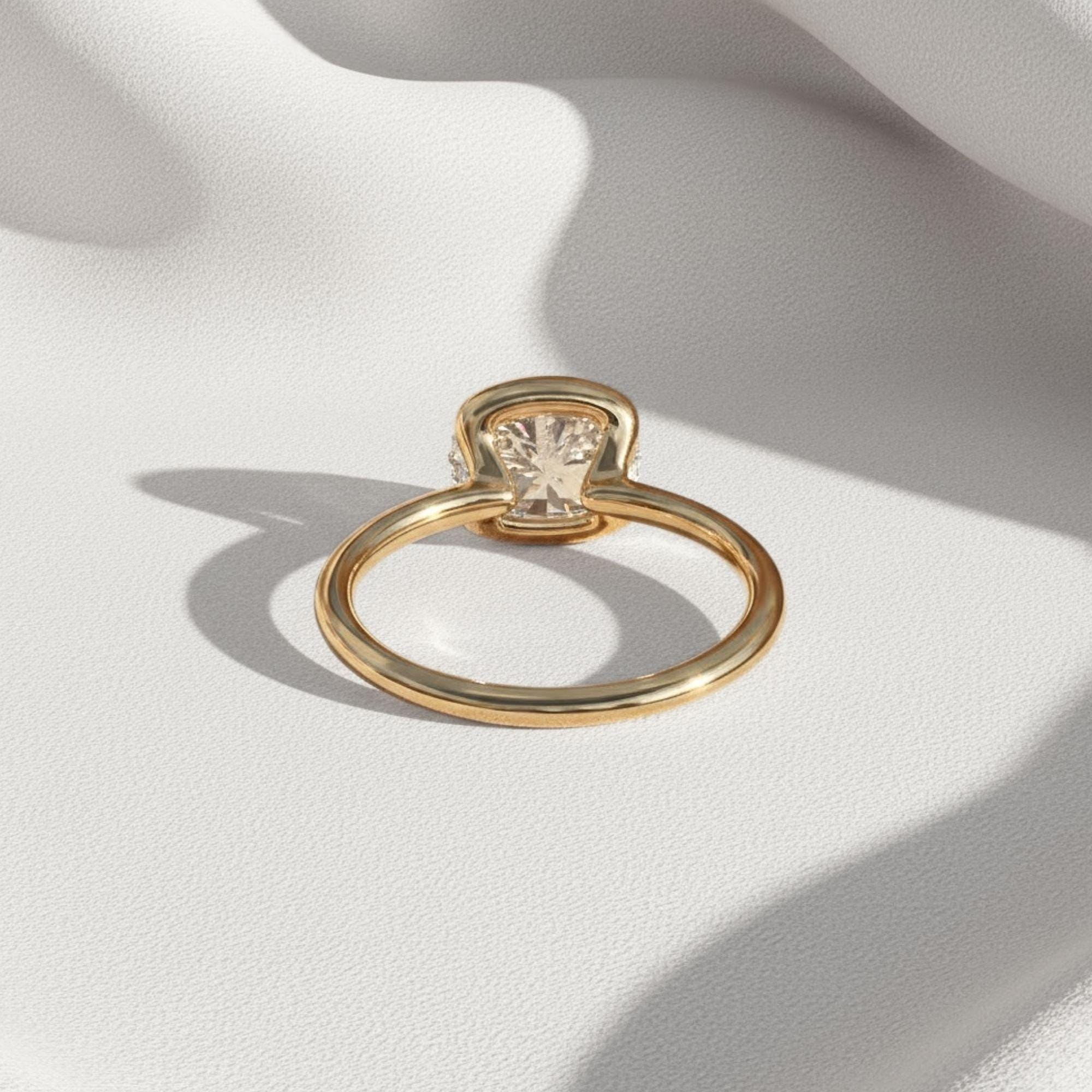 Oval Lab Grown Diamond Solitaire Ring, 14K Gold