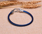 Nautical Rope Bracelet for Men – Navy Nylon with Stainless Steel