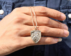 St Michael Pendant, Archangel Michael Necklace 925 Sterling Silver for Protection Strength, Religious Jewelry Gift for Men & Women
