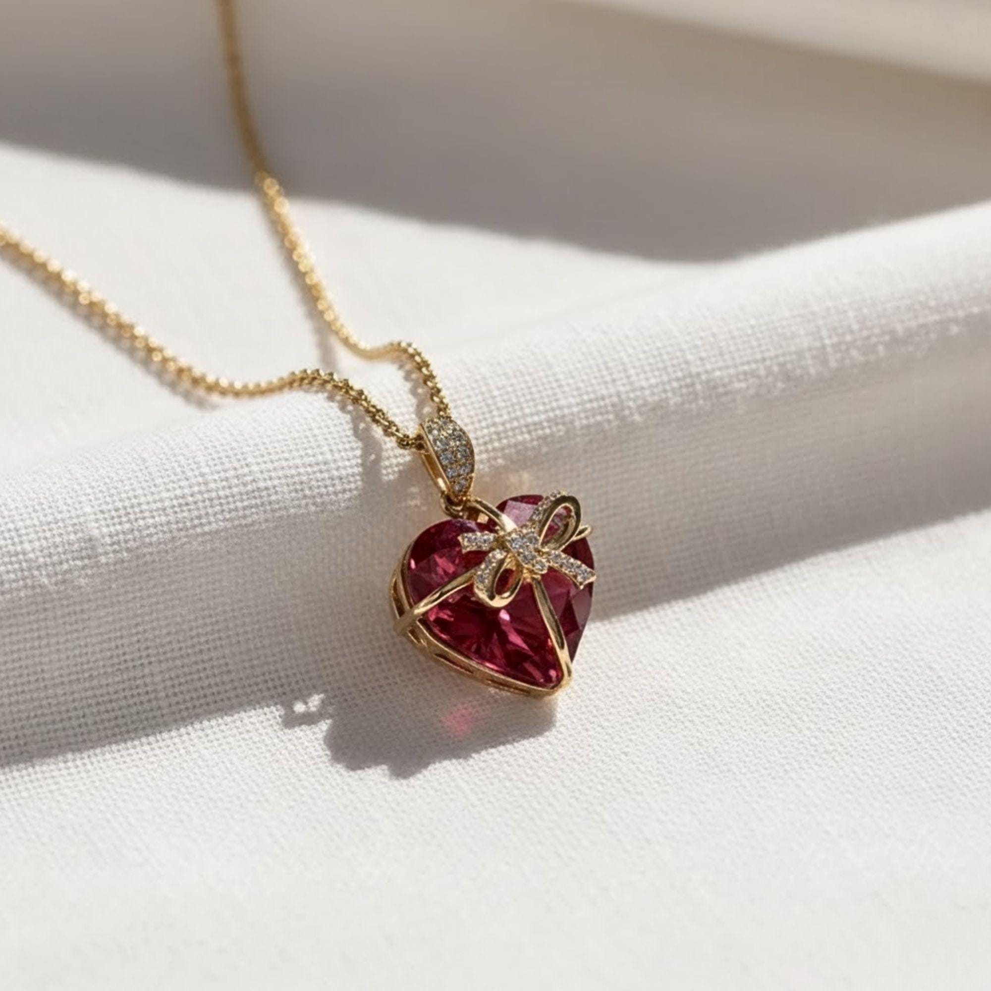 Dainty Diamond Heart Pendant, 14K Gold