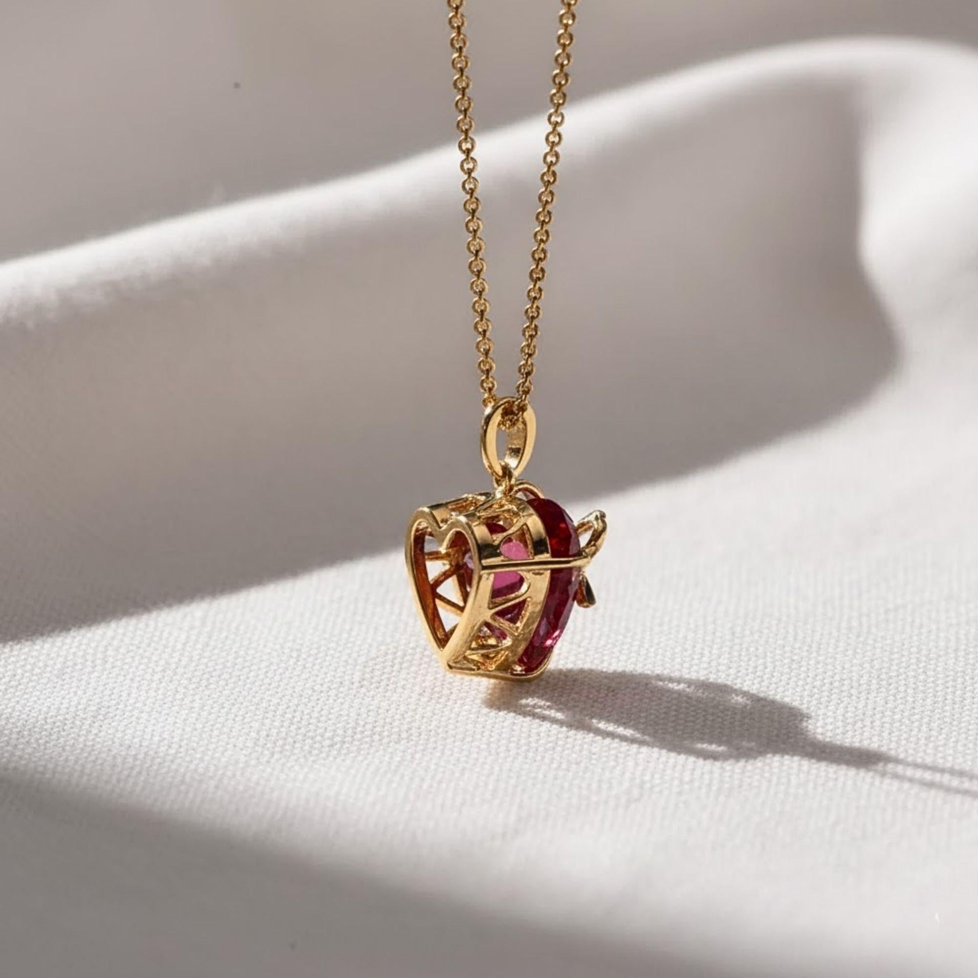 Dainty Diamond Heart Pendant, 14K Gold