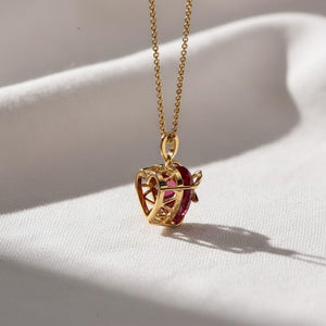 Dainty Diamond Heart Pendant, 14K Gold