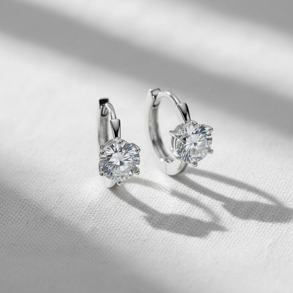 14K Gold Diamond Hoop Earrings for Women/Lab Diamond Gold Hoop Earrings/Dainty Diamond Hoop Earring /Gift for Her/The Mom&Mothers Day Gift