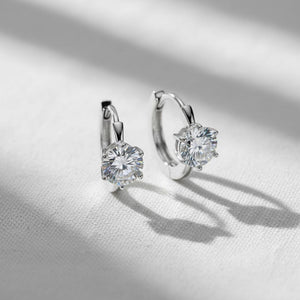 14K Gold Diamond Hoop Earrings