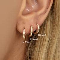 14k Gold Plain Gold Huggie Earrings