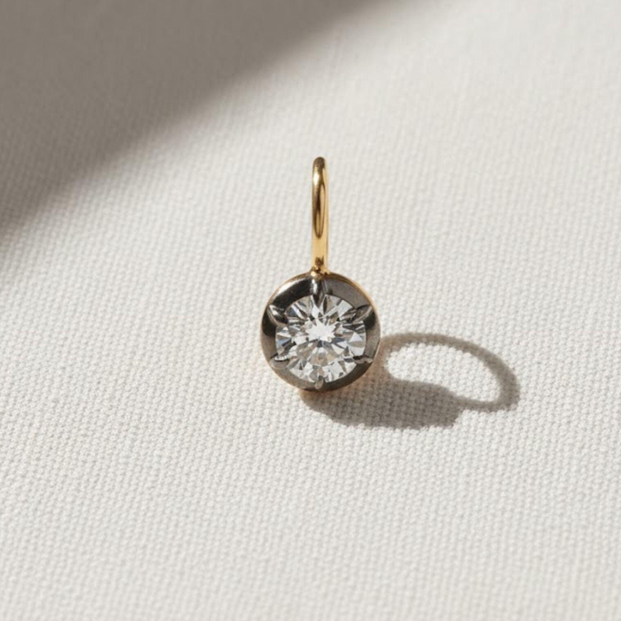 Antique Russian Old Mine Moissanite Drop Earrings