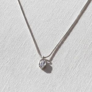 14K Gold IGI Certified Oval Lab Diamond Bezel Necklace