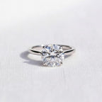 Round Lab Grown Diamond Ring Solitaire Diamond Engagement Ring Round Diamond Wedding Ring for Her Minimalist Anniversary Ring Proposal Ring