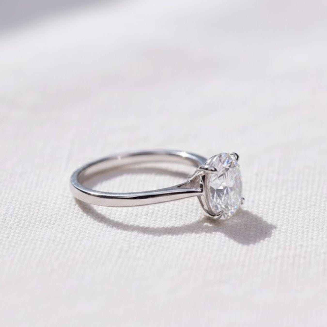 Round Lab Diamond Solitaire Engagement Ring