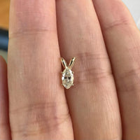 Marquise Cut Solitaire Diamond Pendant Necklace Jewelry