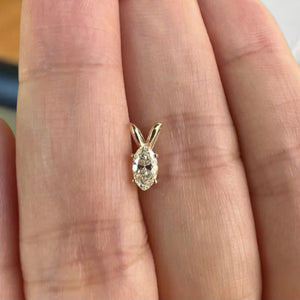 Marquise Cut Solitaire Diamond Pendant Necklace Jewelry
