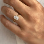 2 carat IGI Certified F color VS+ Clarity Emerald Cut Lab Grown Diamond Solitaire Engagement Ring 14k Yellow Gold
