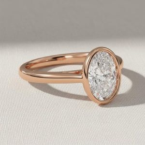 Oval Lab Diamond Cathedral Engagement Ring