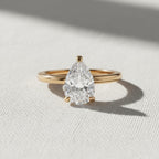 Pear Diamond Promise Ring Solitaire Pear Engagement Ring for Her Birthday Ring for Wife Simple Lab Create Diamond Ring Dainty Diamond Ring