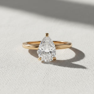 Solitaire Pear Diamond Ring for Her