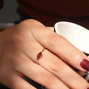 Marquise Cut Garnet Engagement Ring, 14K Gold