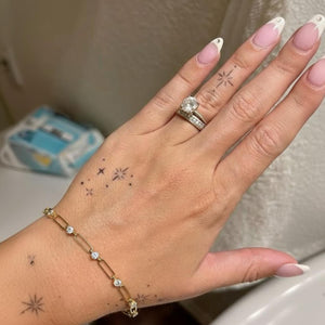 Paperclip Lab Diamond Station Bracelet, Gold Chain Bracelet