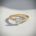 F Color VS1 Clarity IGI Certified 1.50 Carat Heart Shape Excellent Cut Lab Grown Diamond Solitaire Engagement Ring 14k Gold