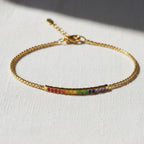 14K Gold Rainbow Bar Bracelet, Diamond Tennis Bracelet For Women, Lab Made Diamond Bracelet, Gift for Mother/Wife,Birthday Gifts