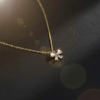 Diamond Bow Necklace, 14K Gold Dainty Ribbon Necklace, Minimalist Sparkly Bow Necklace, Best Friend Gift, Bridesmaid Gift, Birthday Gift