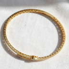 1.51 Ct Diamond Bangle, 14K Gold Plated Lab Grown Diamond Bangle, Open Cuff Bangle