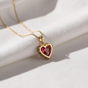Dainty Diamond Heart Pendant, 14K Gold