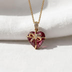 Dainty Heart Diamond Pendant  14K Gold Jewelry Gift in White, Rose, Yellow