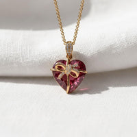 Dainty Diamond Heart Pendant, 14K Gold