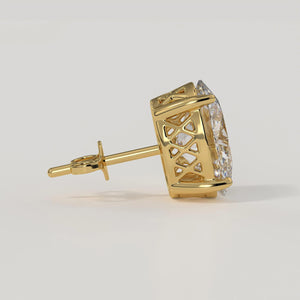 14K Oval Shaped Lab Diamond Stud Earrings