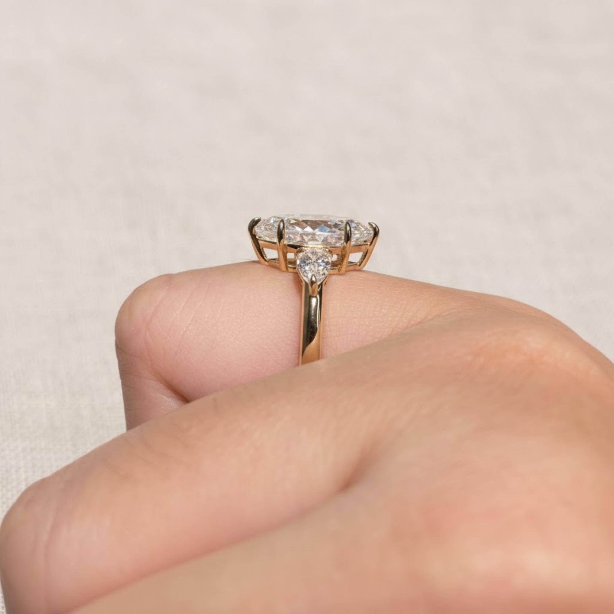 Solitare Marquise Cut Lab Diamond Ring