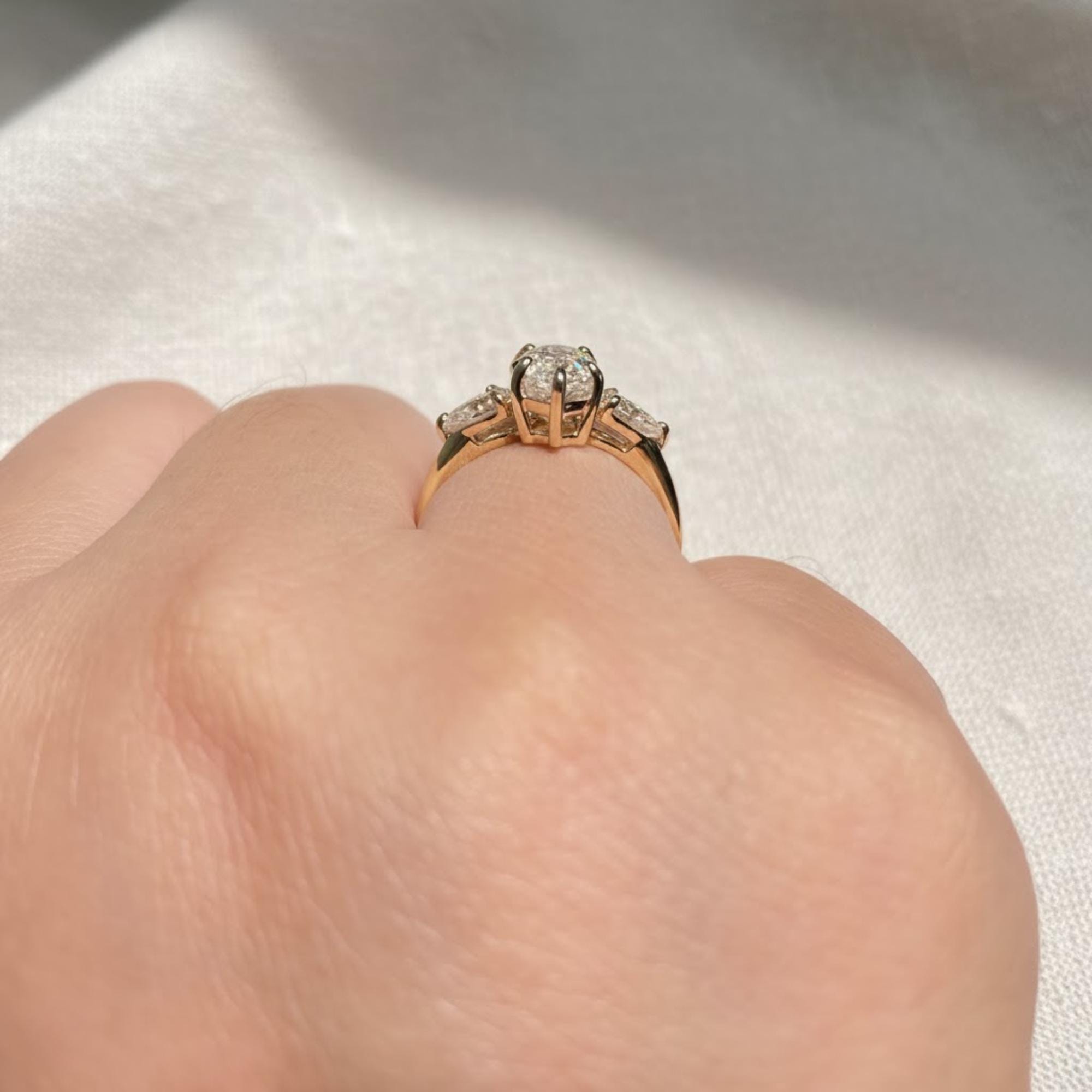 Solitare Marquise Cut Lab Diamond Ring