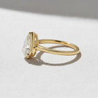 Pear Diamond Promise Ring Solitaire Pear Engagement Ring for Her Birthday Ring for Wife Simple Lab Created Diamond Ring Dainty Diamond Ring