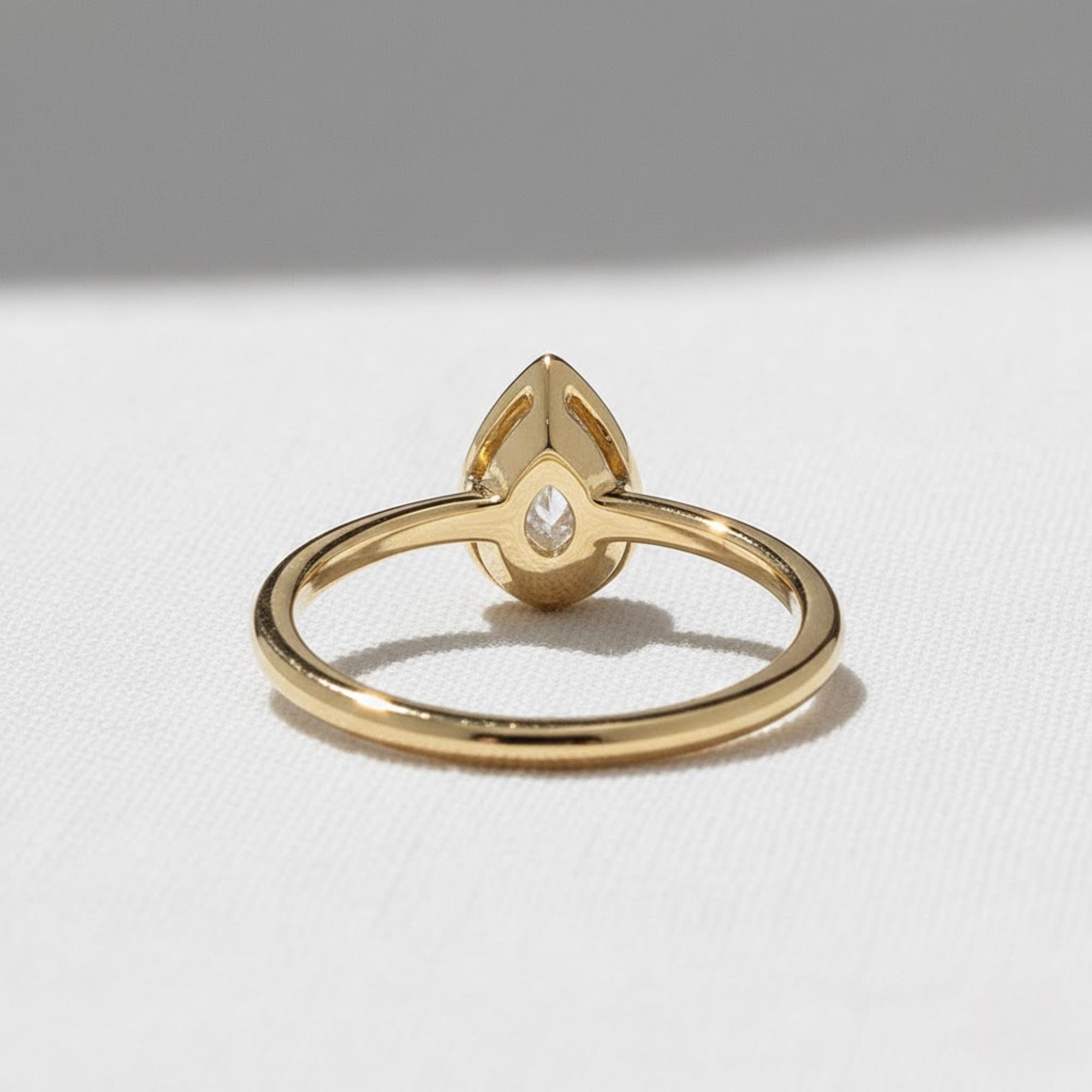 Pear Shaped Lab Created Diamond Ring