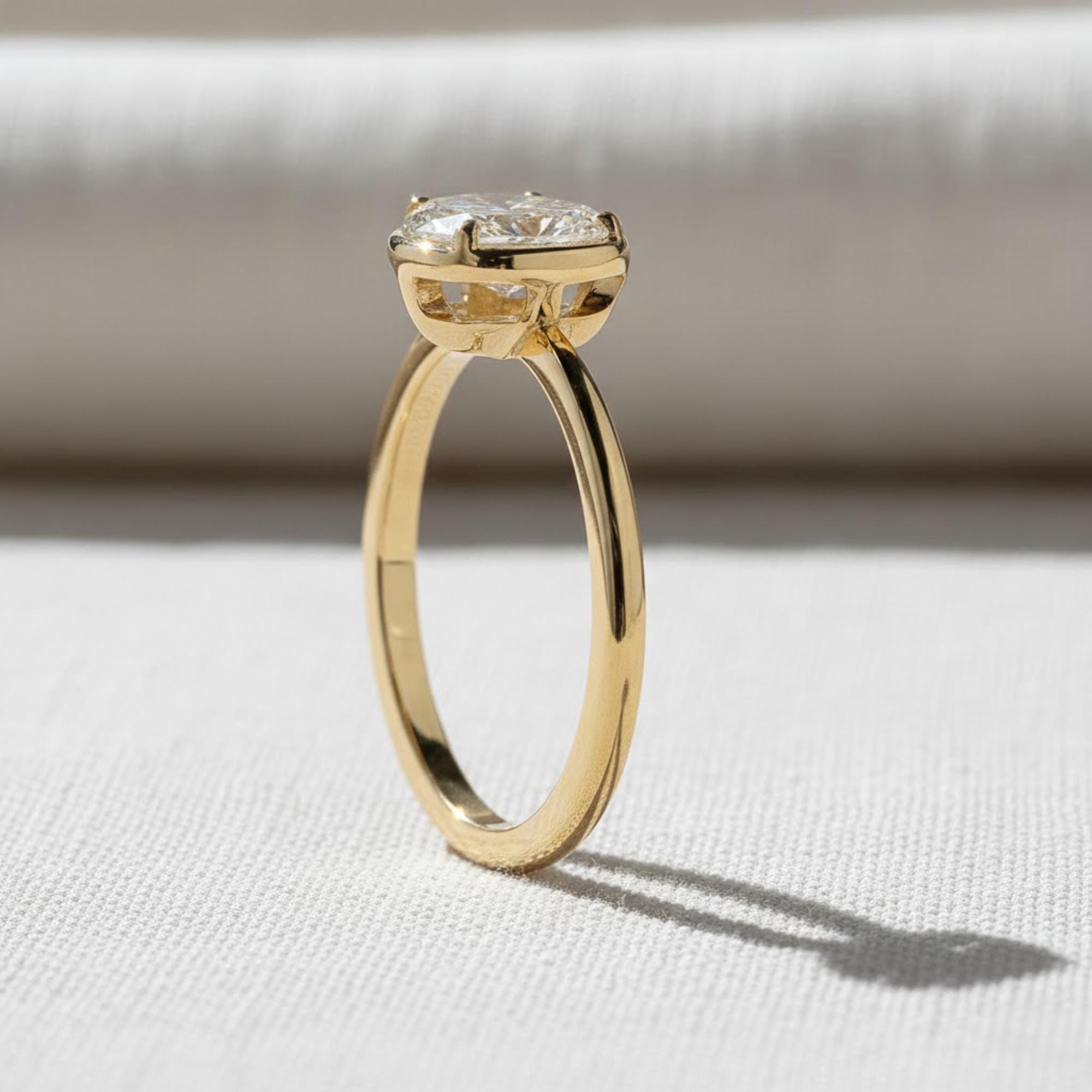 Pear Shaped Lab Created Diamond Ring