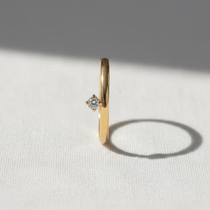 Dainty 14K Solid Gold Diamond Ear Cuff | No Piercing Earring