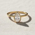 Pear Diamond Promise Ring Solitaire Pear Engagement Ring for Her Birthday Ring for Wife Simple Lab Created Diamond Ring Dainty Diamond Ring