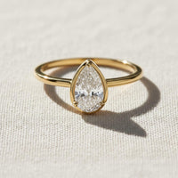 Pear Shaped Lab Created Diamond Ring