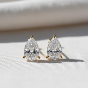 Pear Lab Diamond Stud Earrings
