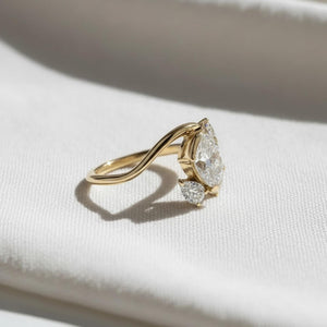 Oval Three Stone Lab Diamond Wedding Ring