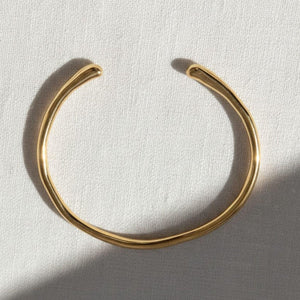 14K Gold Plated Diamond Open Cuff Bangle
