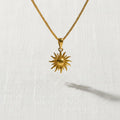14k Gold Sun Pendant Necklace Mans Pendant Mens Necklace Mens Sun Star Pendant Waterproof Jewelry Gift for Man Boyfriend Gift for Him